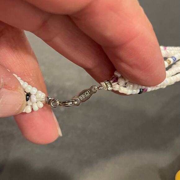 Vintage Multi bead necklace 7 strands necklace orang yellow red lg plastic beads - Picture 5 of 9